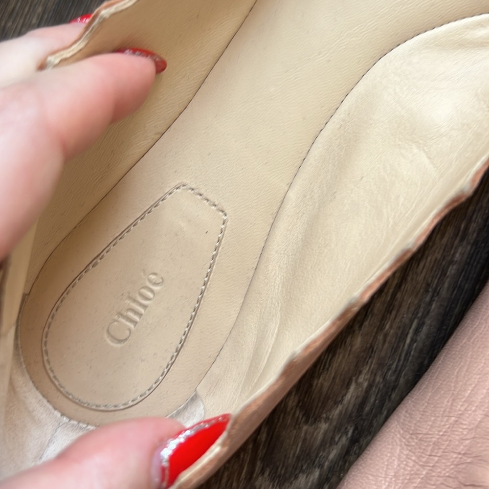 Chloe Lauren scalloped leather ballet flats - Picture 10 of 10